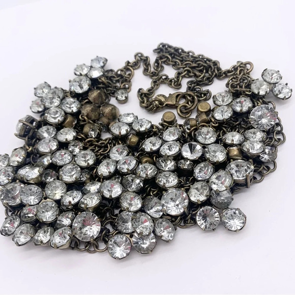 J. Crew Crystal Cluster Mesh Necklace - Picture 2 of 3